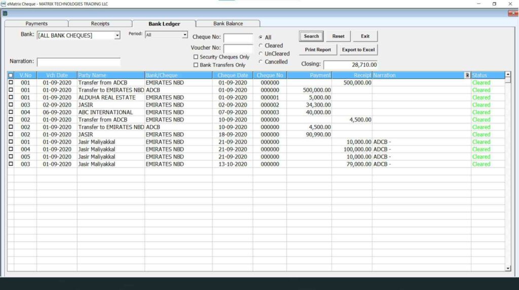 cheque printing software dubai